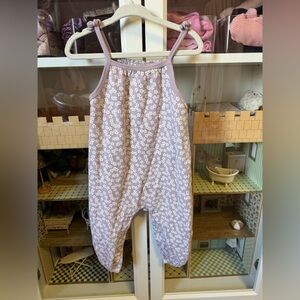 Quincy Mae Smocked Purple Flower Jumpsuit